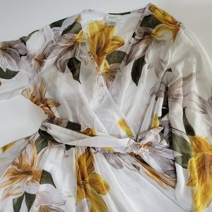 En Focus Women's Long Flowy Sheer floral dress